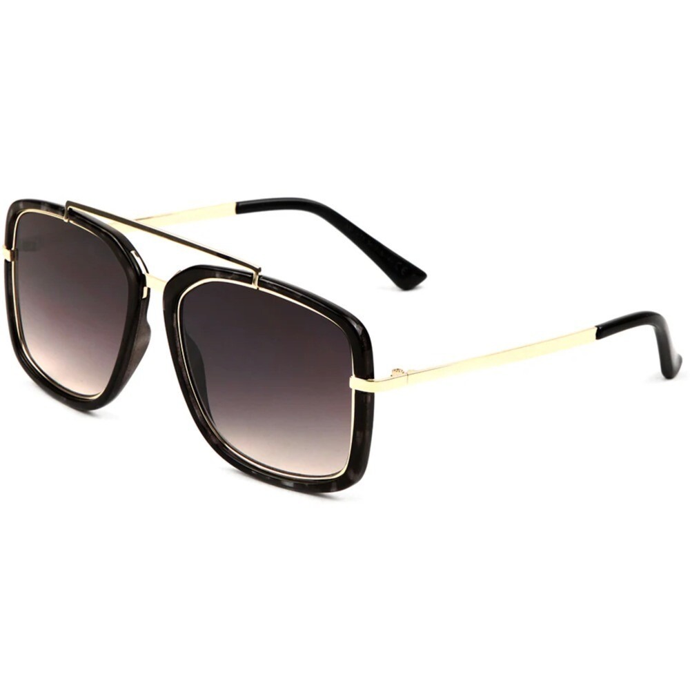 Designer Oversized Square Pilot Sunglasses Metal Bar Retro Men Lentes Gafas New
